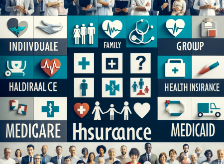 Health Insurance Plans Individual Health Insurance, Family Health Insurance, Group Health Insurance, Medicare, Medicaid